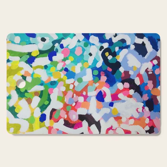 Rainbow Kaleidoscope by Ejaaz Haniff Colorful Art Abstract Painting Acrylic Painting Fun Shapes Pattern Cutting Board Gallery Image 1