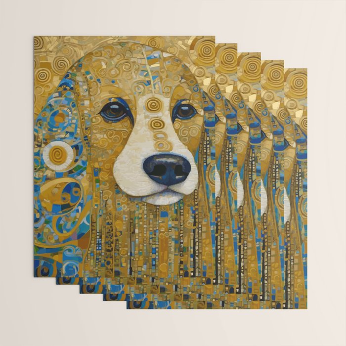 Klimt Dog with Brown Eyes Wrapping Paper Gallery Image 3