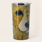 Klimt Dog with Brown Eyes Travel Mug Gallery Image 1