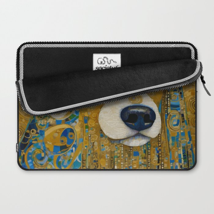 Klimt Dog with Brown Eyes Laptop Sleeve Gallery Image 2