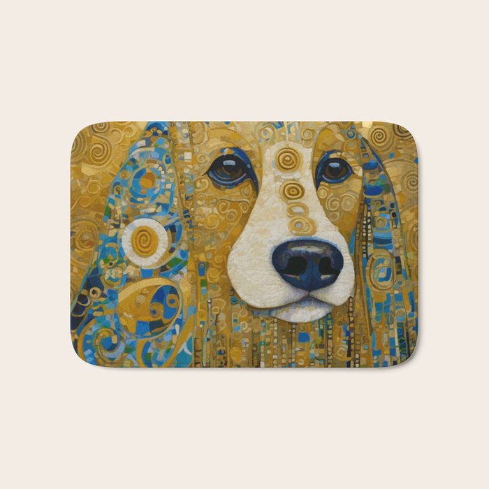 Klimt Dog with Brown Eyes Bath Mat Gallery Image 1