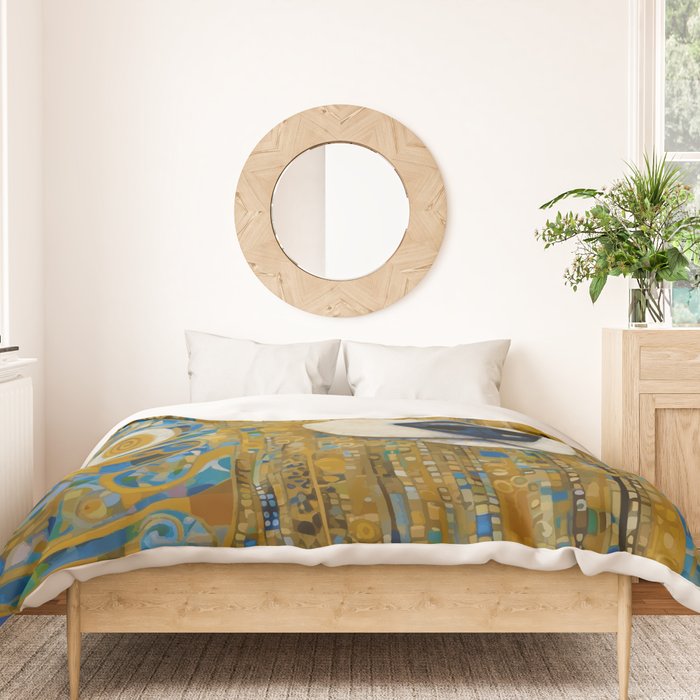 Klimt Dog with Brown Eyes Duvet Cover Gallery Image 3
