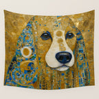Klimt Dog with Brown Eyes Wall Tapestry Gallery Image 4