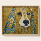 Klimt Dog with Brown Eyes Serving Tray Gallery Image 1
