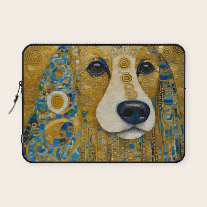 Klimt Dog with Brown Eyes Laptop Sleeve Gallery Image 1