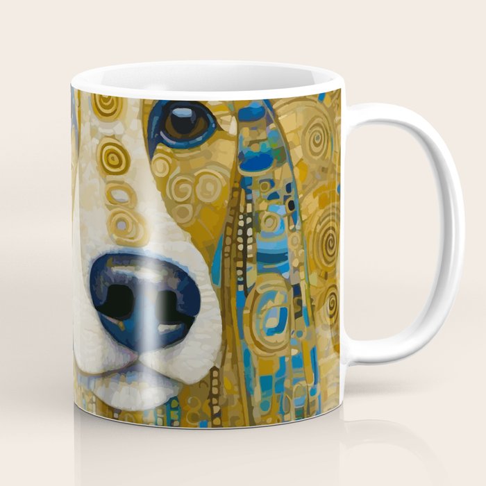 Klimt Dog with Brown Eyes Coffee Mug Gallery Image 1