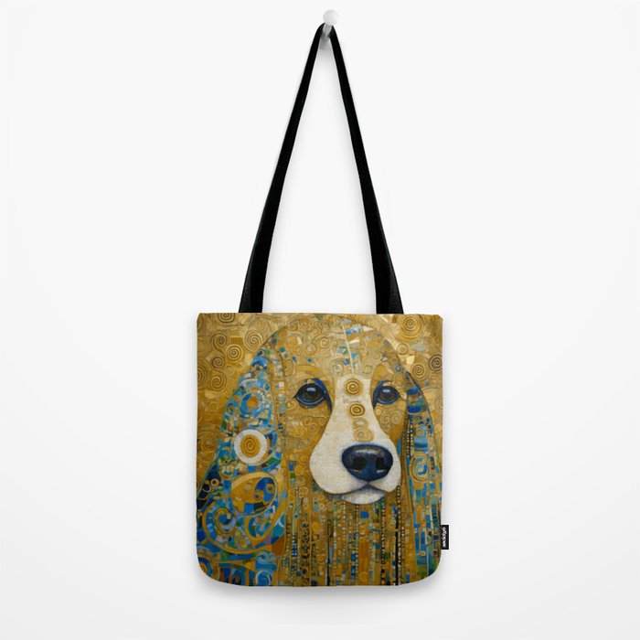 Klimt Dog with Brown Eyes Tote Bag Gallery Image 2