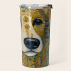Klimt Dog with Brown Eyes Travel Mug Gallery Image 2