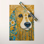 Klimt Dog with Brown Eyes Wrapping Paper Gallery Image 1