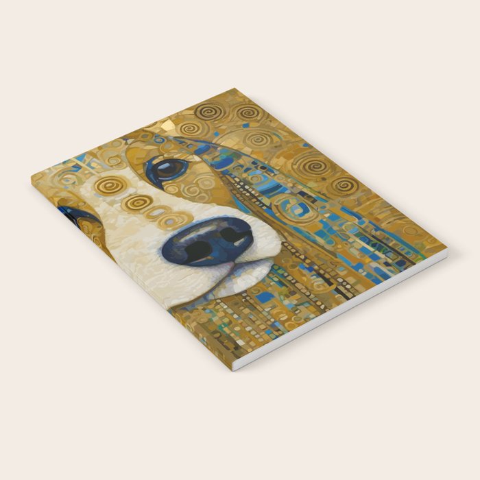 Klimt Dog with Brown Eyes Notebook Gallery Image 1