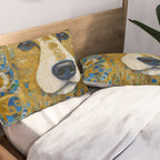 Klimt Dog with Brown Eyes Pillow Sham Gallery Image 2