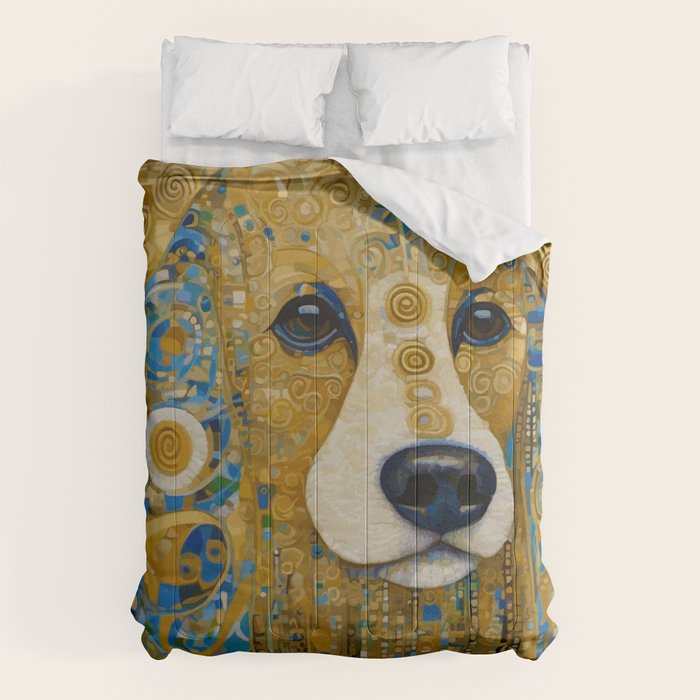 Klimt Dog with Brown Eyes Comforter Gallery Image 6