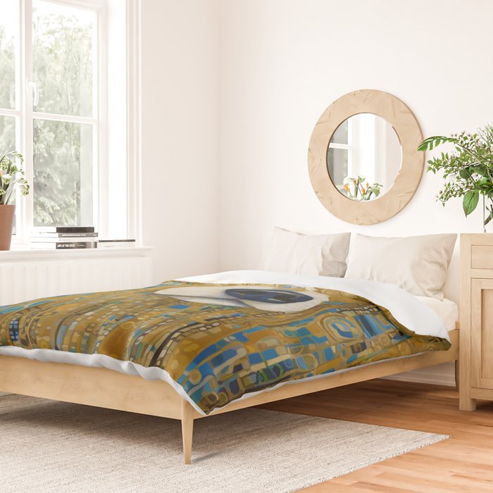 Klimt Dog with Brown Eyes Duvet Cover Gallery Image 2