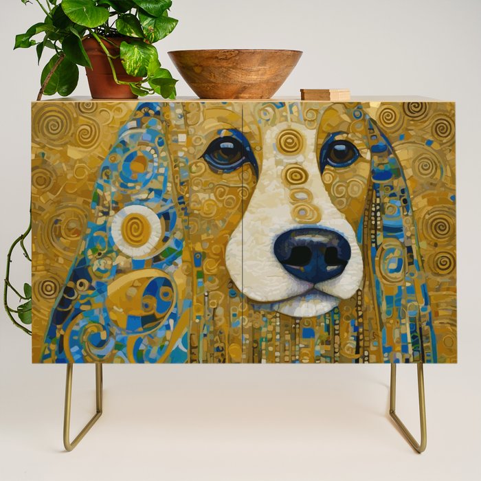 Klimt Dog with Brown Eyes Credenza Gallery Image 1