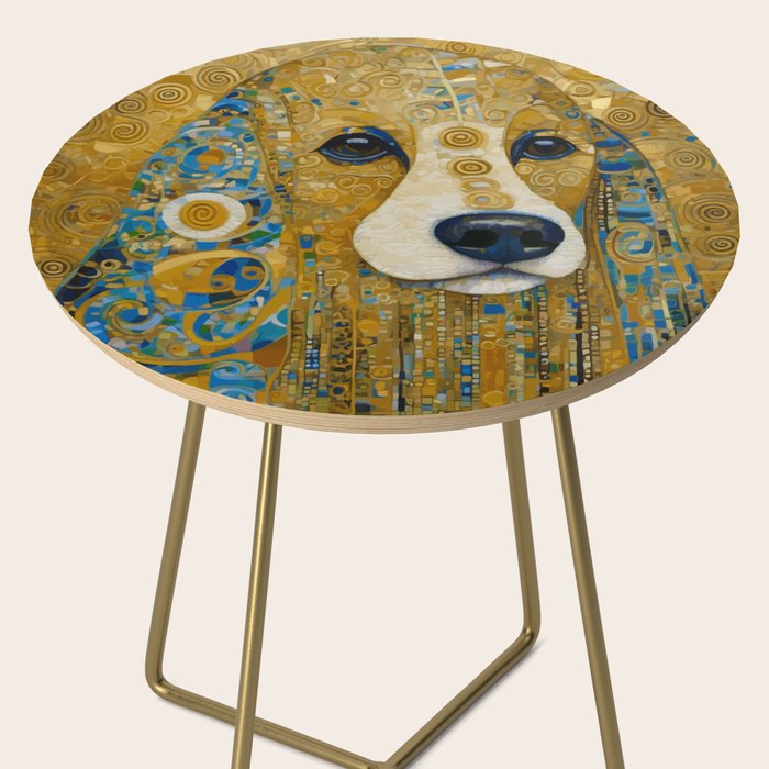 Klimt Dog with Brown Eyes Side Table Gallery Image 2