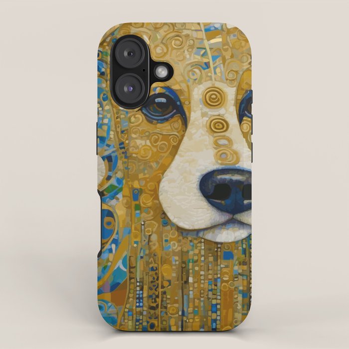 Klimt Dog with Brown Eyes iPhone Case Gallery Image 1