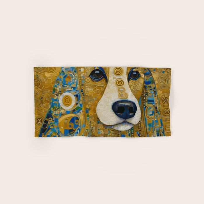 Klimt Dog with Brown Eyes Bath Towel Gallery Image 1