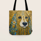 Klimt Dog with Brown Eyes Tote Bag Gallery Image 1