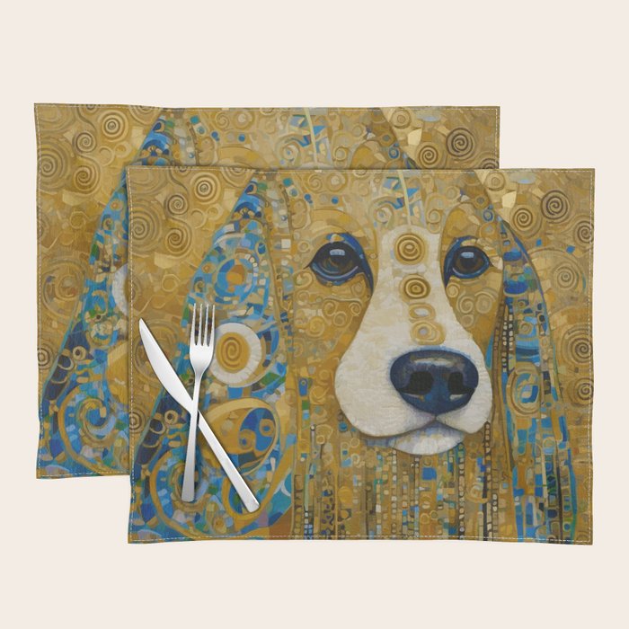 Klimt Dog with Brown Eyes Placemat Gallery Image 1