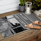 Lost; Very Lost funny roadsign humorous black and white quote photograph - photography - photographs Outdoor Rug Gallery Image 2