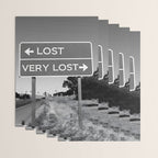 Lost; Very Lost funny roadsign humorous black and white quote photograph - photography - photographs Wrapping Paper Gallery Image 3