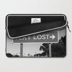 Lost; Very Lost funny roadsign humorous black and white quote photograph - photography - photographs Laptop Sleeve Gallery Image 2