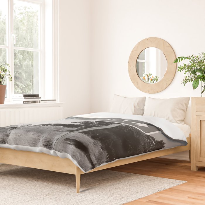 Lost; Very Lost funny roadsign humorous black and white quote photograph - photography - photographs Duvet Cover Gallery Image 2