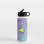 Memphis pattern 59 - 80s / 90s Retro Water Bottle Gallery Image 1
