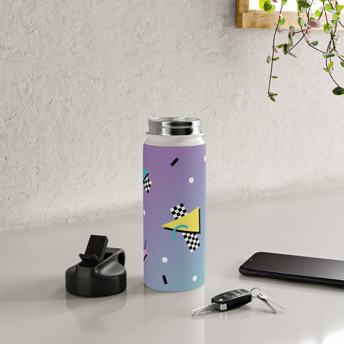 Memphis pattern 59 - 80s / 90s Retro Water Bottle Gallery Image 4
