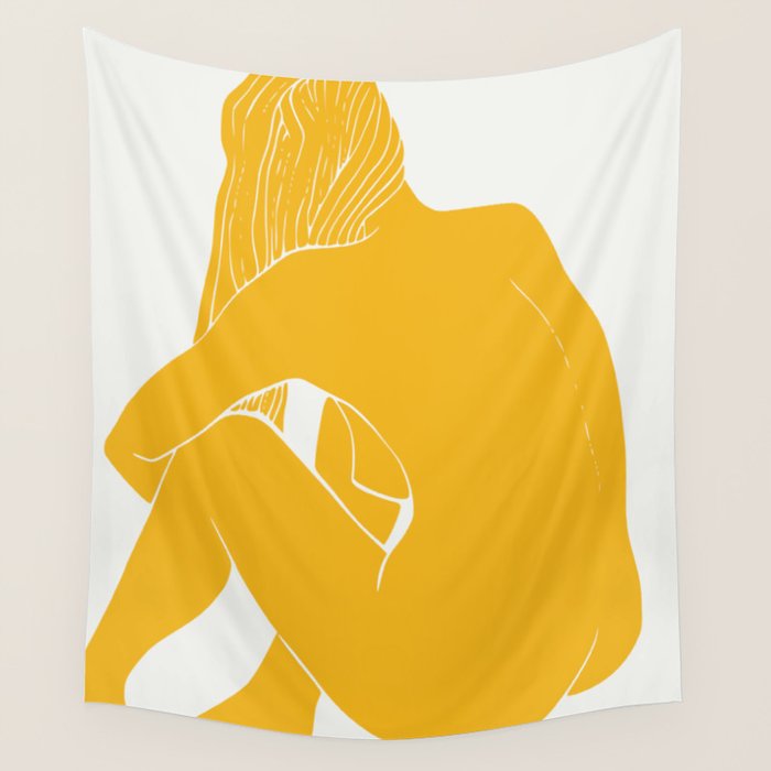 Nude in yellow summer Wall Tapestry Gallery Image 1