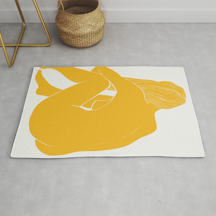 Nude in yellow summer Rug Gallery Image 1