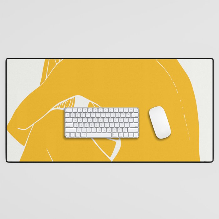 Nude in yellow summer Desk Mat Gallery Image 1