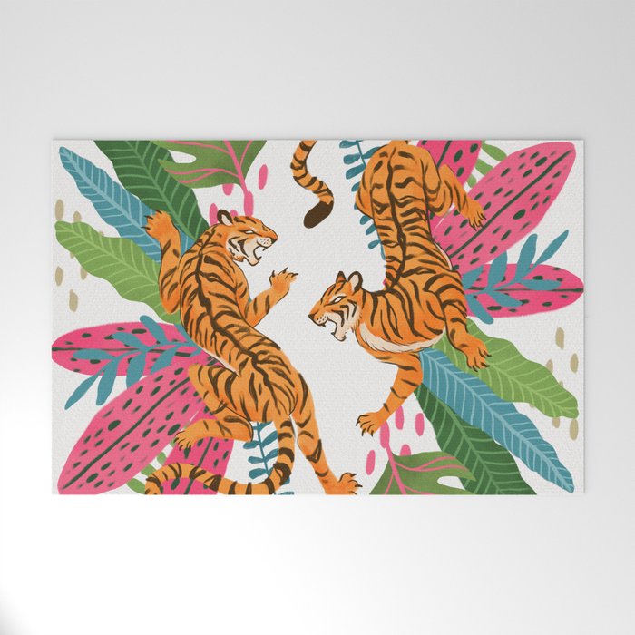Wild Jungle Tigers Welcome Mat Gallery Image 1