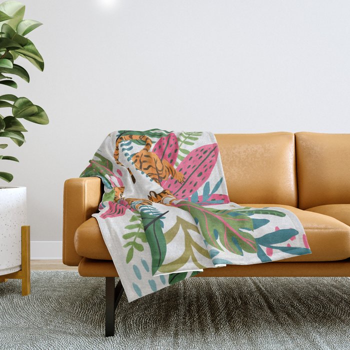 Wild Jungle Tigers Throw Blanket Gallery Image 1