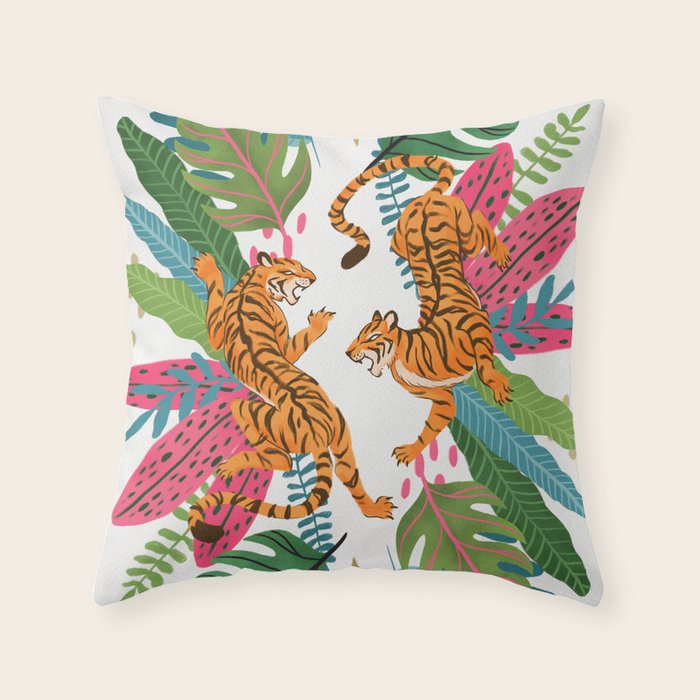 Wild Jungle Tigers Throw Pillow Gallery Image 6