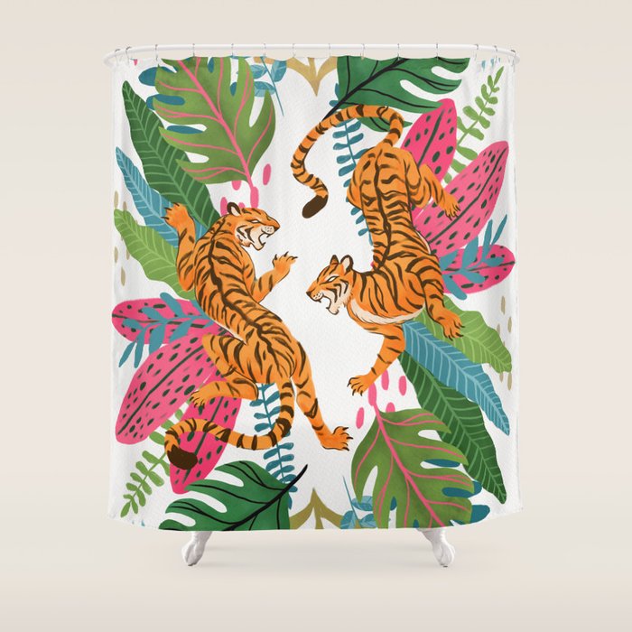 Wild Jungle Tigers Shower Curtain Gallery Image 1