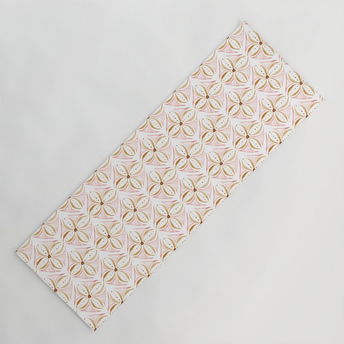 Rose Gold Watercolor Tile Yoga Mat Gallery Image 1