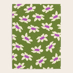Olive and Purple - Retro Daisies  Poster Gallery Image 4