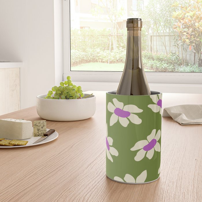 Olive and Purple - Retro Daisies  Wine Chiller Gallery Image 4
