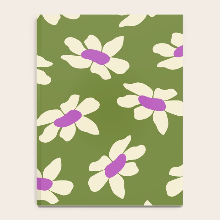 Olive and Purple - Retro Daisies  Notebook Gallery Image 4