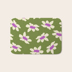 Olive and Purple - Retro Daisies  Bath Mat Gallery Image 1