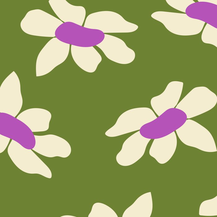Olive and Purple - Retro Daisies  Coffee Mug Gallery Image 2