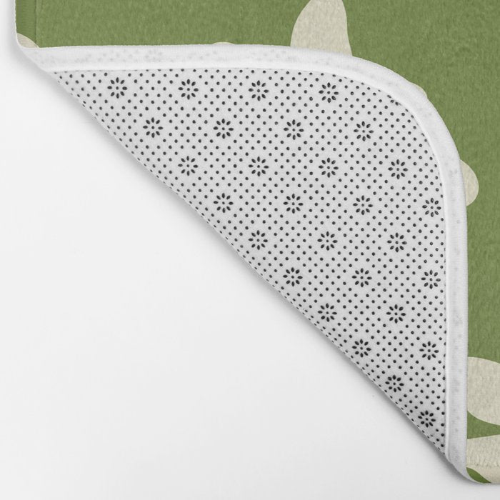 Olive and Purple - Retro Daisies  Bath Mat Gallery Image 2