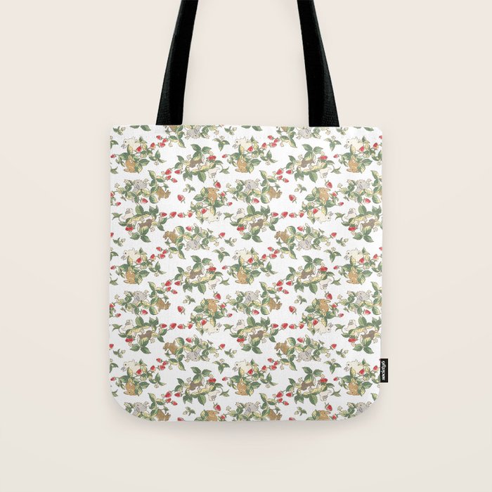 Strawberry fields bunnies Tote Bag Gallery Image 1