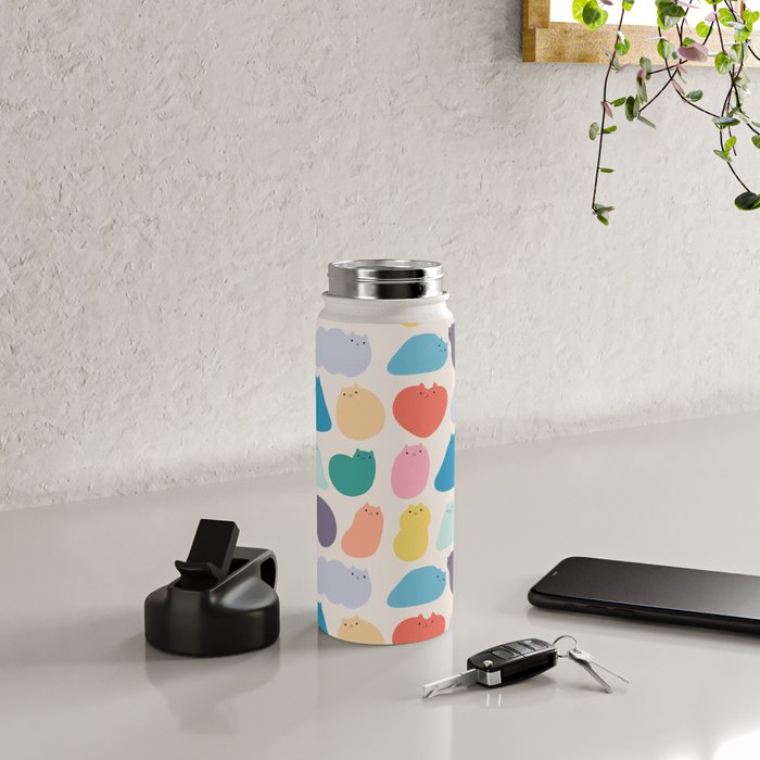 Cat Landscape 168 - Colourful Cats Water Bottle Gallery Image 4