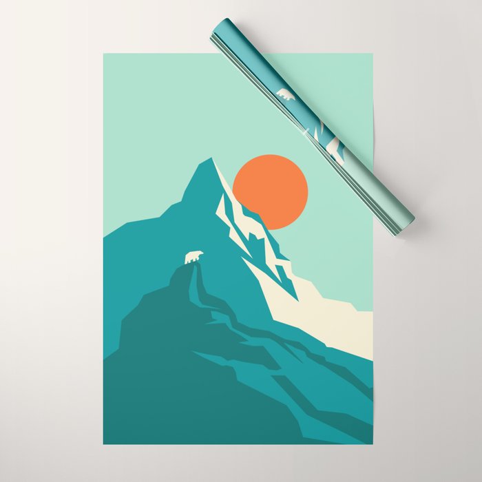 As the sun rises over the peak Wrapping Paper Gallery Image 1