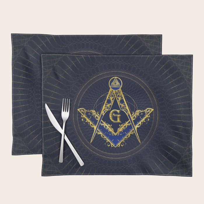 Freemasonry symbol Square and Compasses Placemat Gallery Image 1