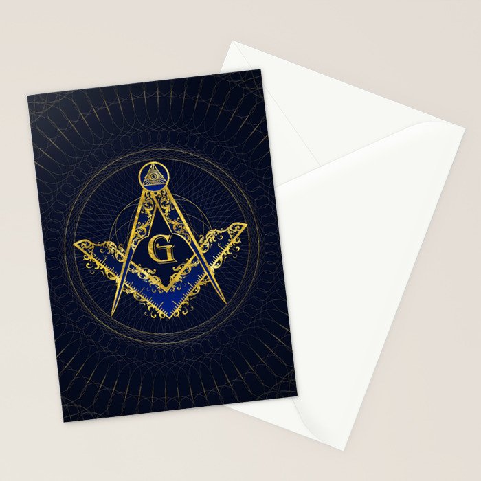 Freemasonry symbol Square and Compasses Stationery Card Gallery Image 2