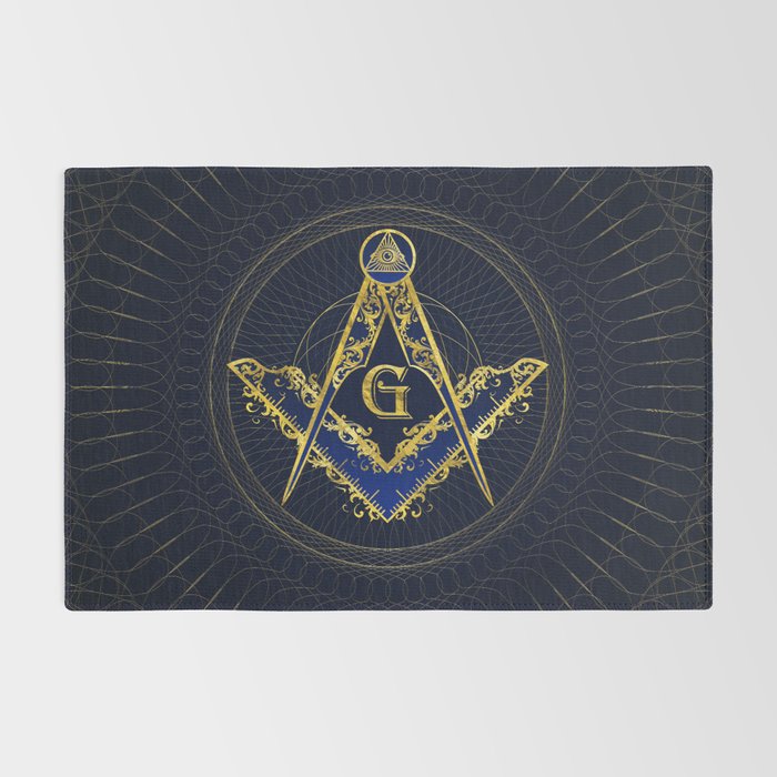 Freemasonry symbol Square and Compasses Rug Gallery Image 2