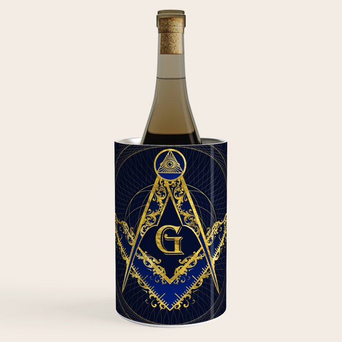 Freemasonry symbol Square and Compasses Wine Chiller Gallery Image 1